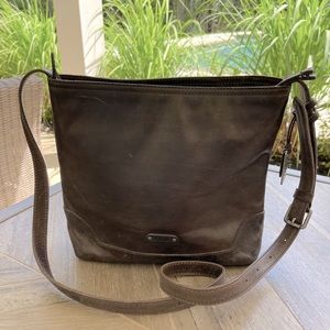 Frye distressed leather crossbody bag